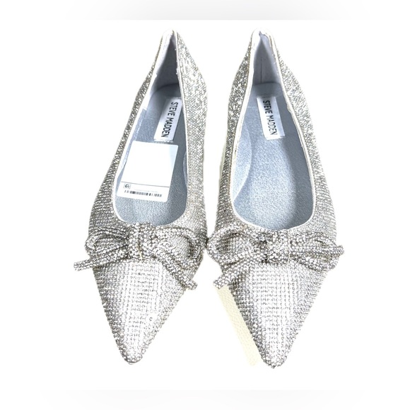SB10 Steve Madden Elina Rhinestone Bow Dress Flats Size 6M - Picture 6 of 12